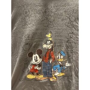Disney Store‎ Mens Trio Mickey Donald Goofy Graphic T Shirt Gray Size XL